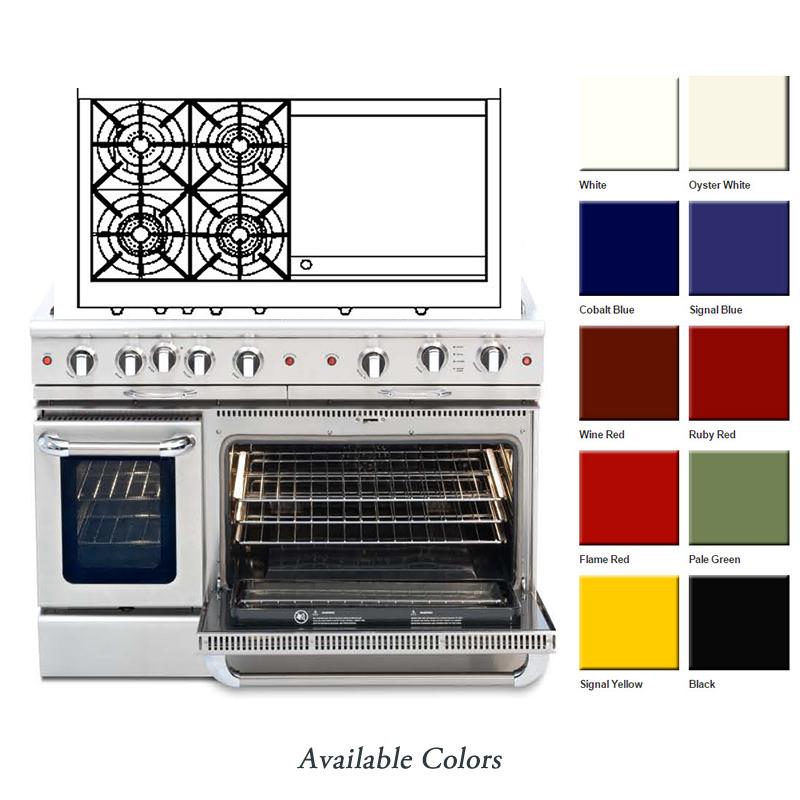 Capital 48-inch Freestanding Gas Range CGSR484GG-N IMAGE 2