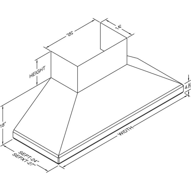 Vent-A-Hood 54-inch Wall Mount Range Hood SEPTH18-454SS IMAGE 2