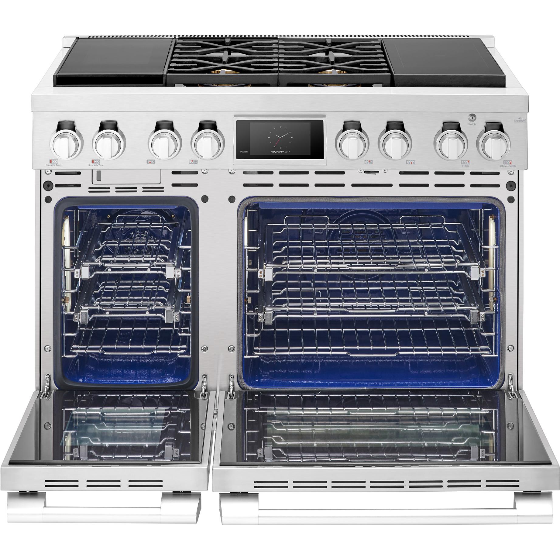 Signature Kitchen Suite 48-inch Freestanding Dual-Fuel Range with Sous Vide SKSDR480SIS IMAGE 2