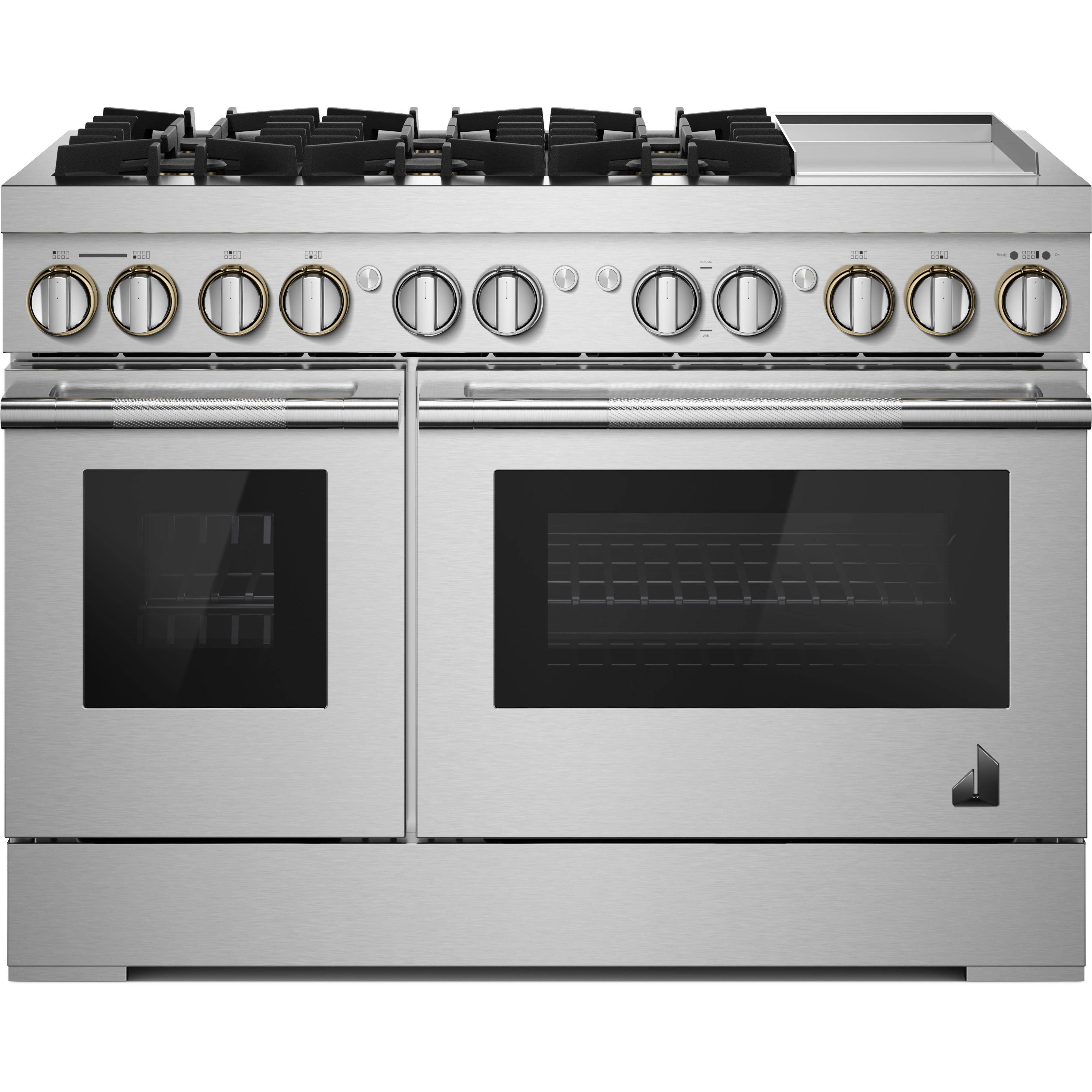 JennAir Rise 48-inch Professional-Style Dual-Fuel Range with Chrome-Infused Griddle and Steam Assist JDSP548HL IMAGE 1