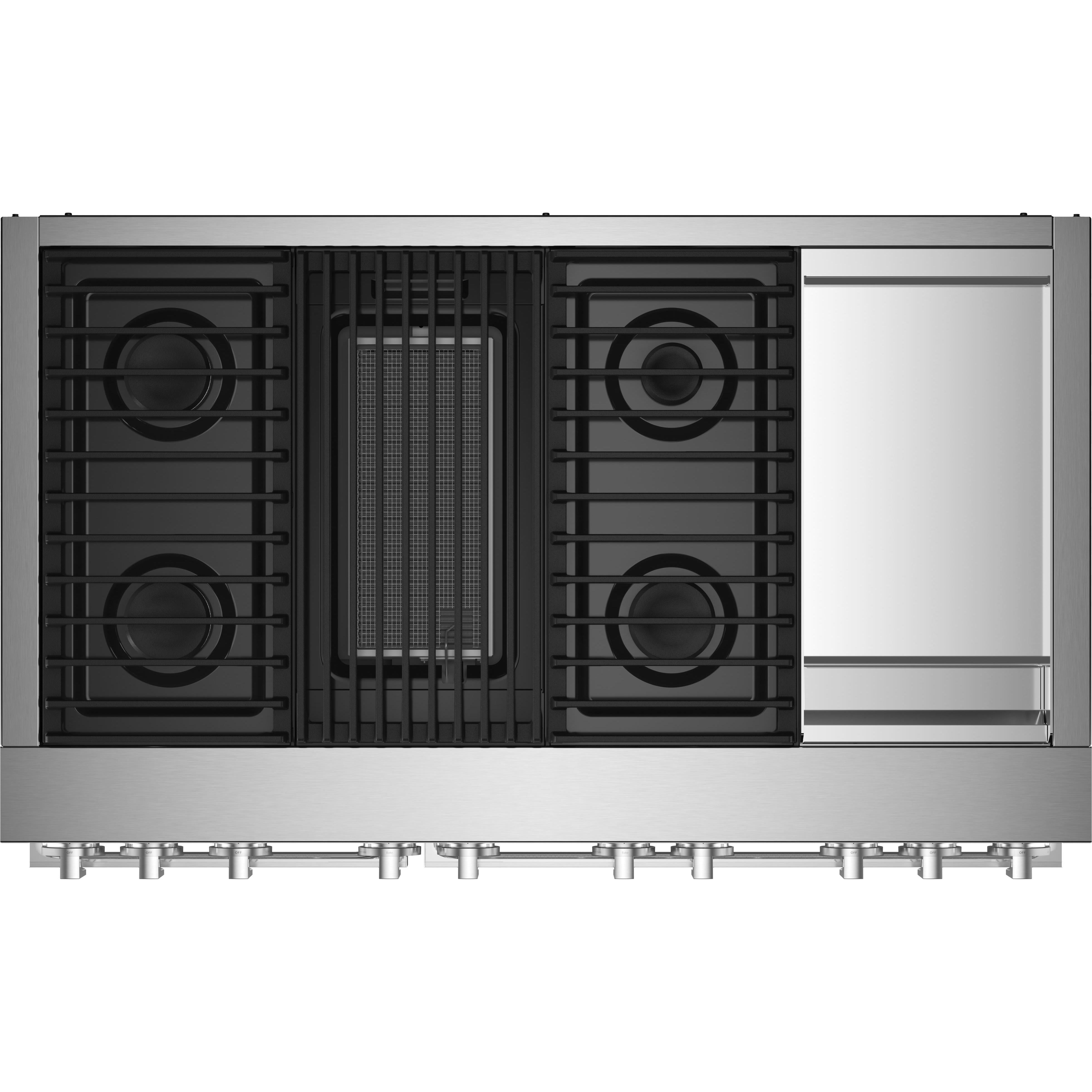 JennAir Noir 48-inch Professional-Style Dual-Fuel Range with Chrome-Infused Griddle and Gas Grill JDRP748HM IMAGE 2