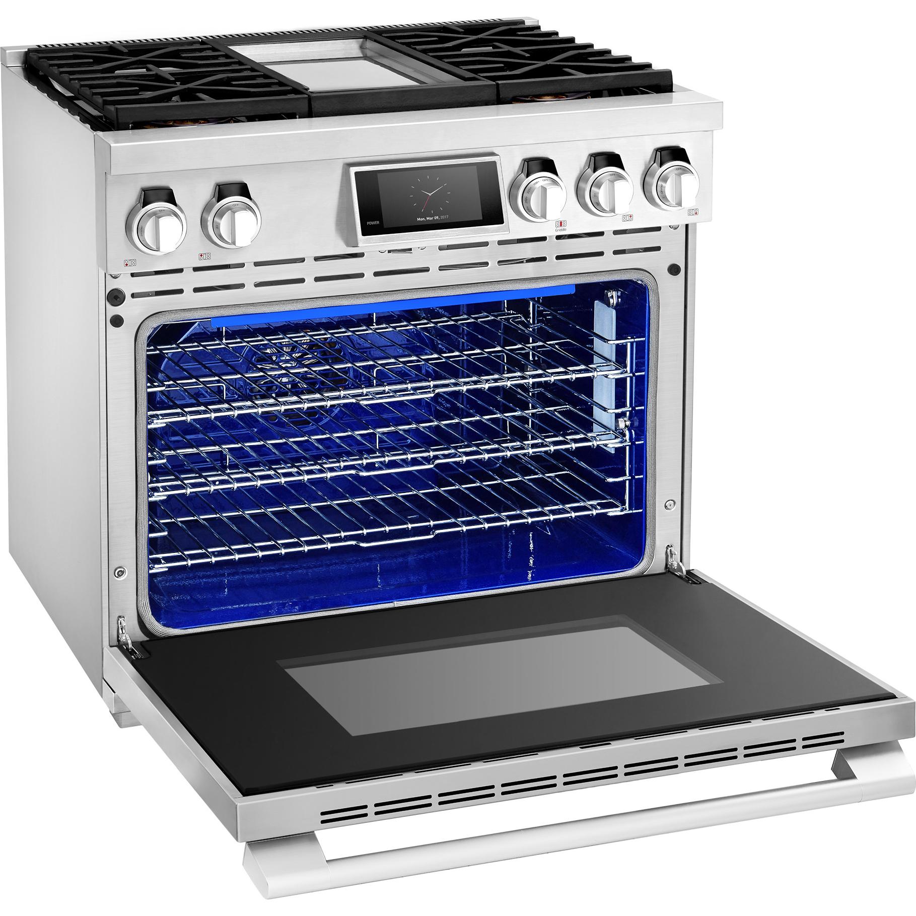 Signature Kitchen Suite 36-inch Freestanding Gas Range with Wi-Fi Connectivity SKSGR360GS IMAGE 4