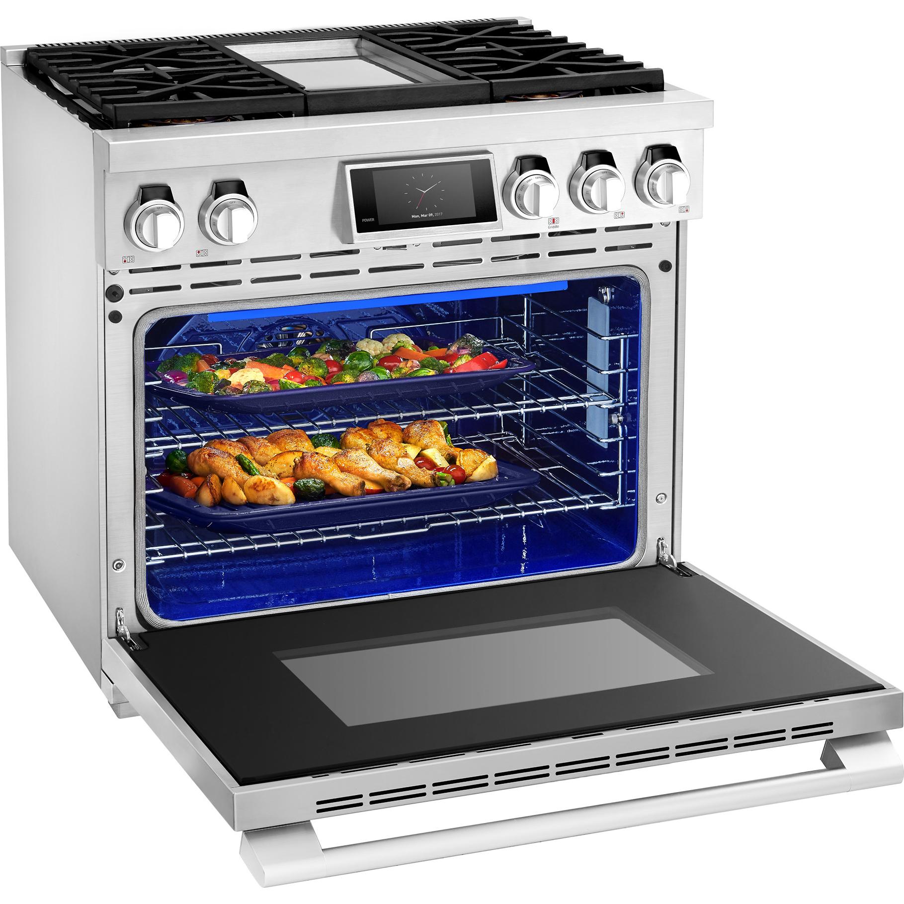 Signature Kitchen Suite 36-inch Freestanding Gas Range with Wi-Fi Connectivity SKSGR360GS IMAGE 5