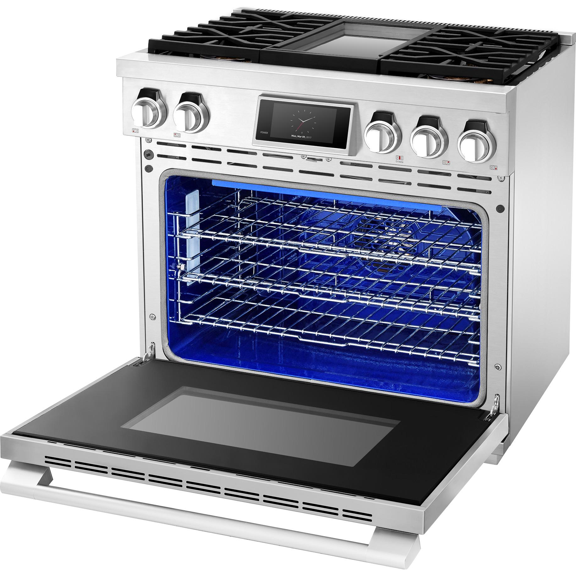 Signature Kitchen Suite 36-inch Freestanding Gas Range with Wi-Fi Connectivity SKSGR360GS IMAGE 6