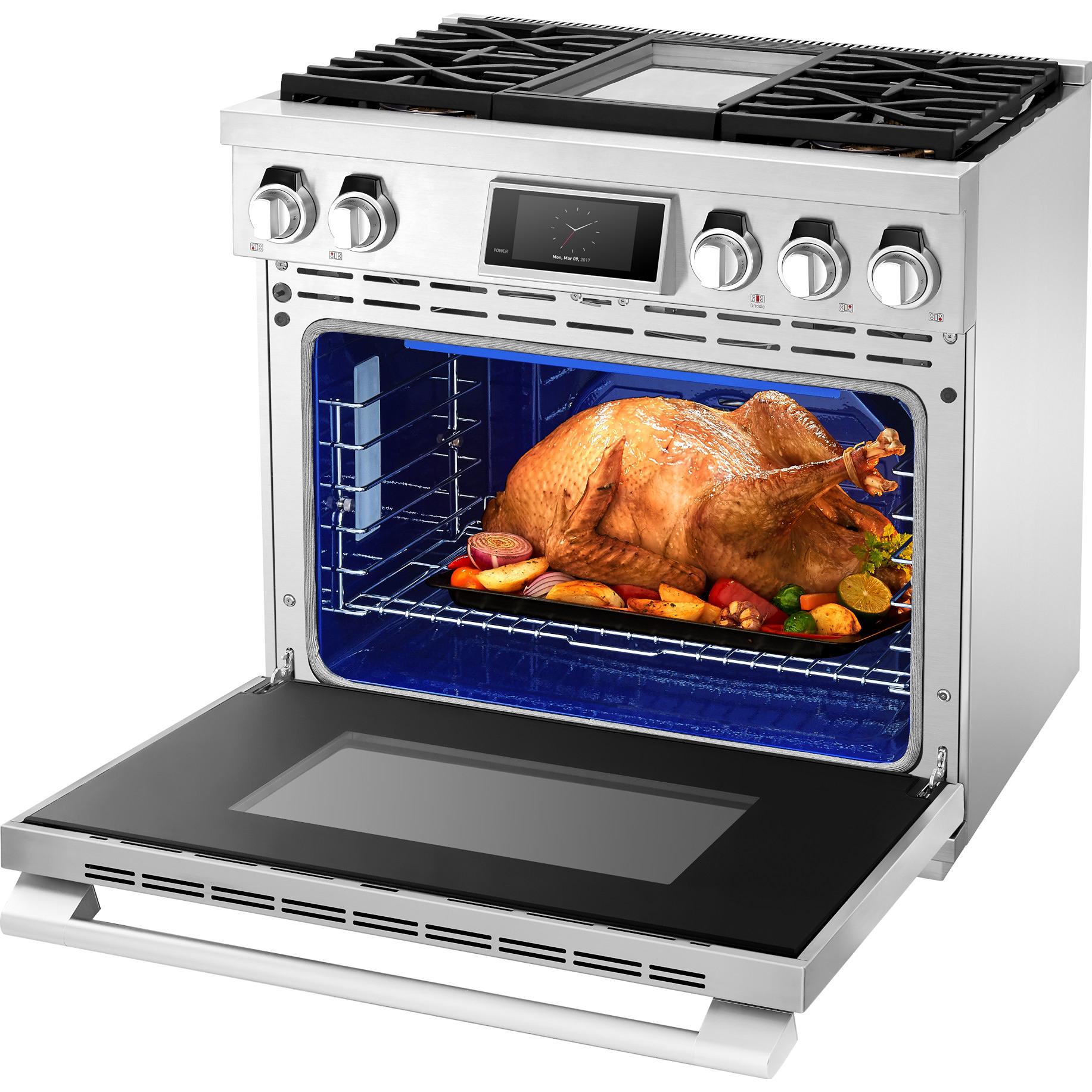 Signature Kitchen Suite 36-inch Freestanding Gas Range with Wi-Fi Connectivity SKSGR360GS IMAGE 7