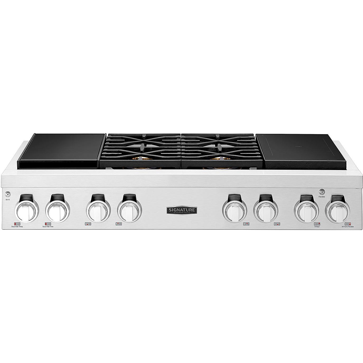Signature Kitchen Suite 48-inch Dual Fuel Built-in Rangetop with Induction Technology SKSRT480SIS IMAGE 1