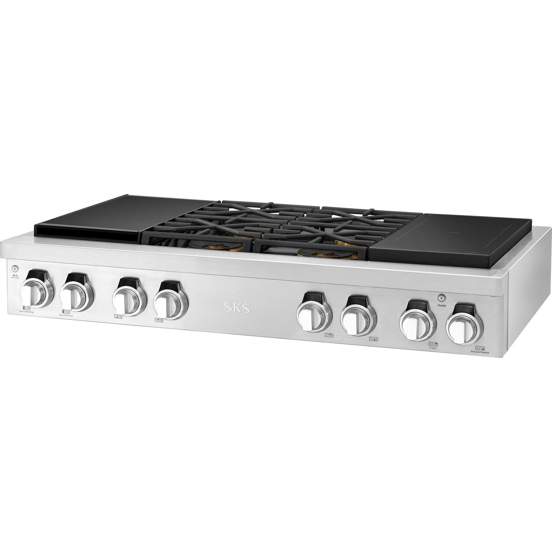 Signature Kitchen Suite 48-inch Dual Fuel Built-in Rangetop with Induction Technology SKSRT480SIS IMAGE 9