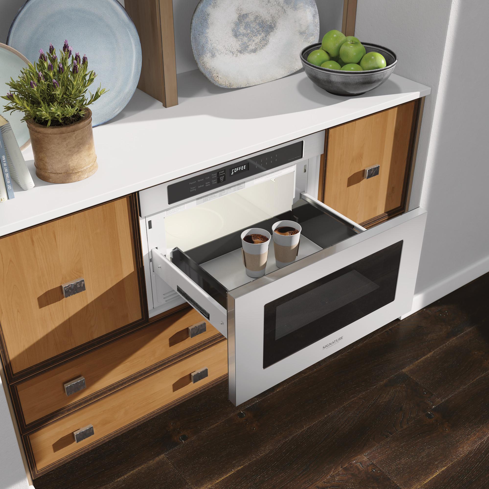 Signature Kitchen Suite 24-inch, 1.2 cu.ft. Built-in Microwave Drawer with Sensor Cooking SKSMD2401S IMAGE 6