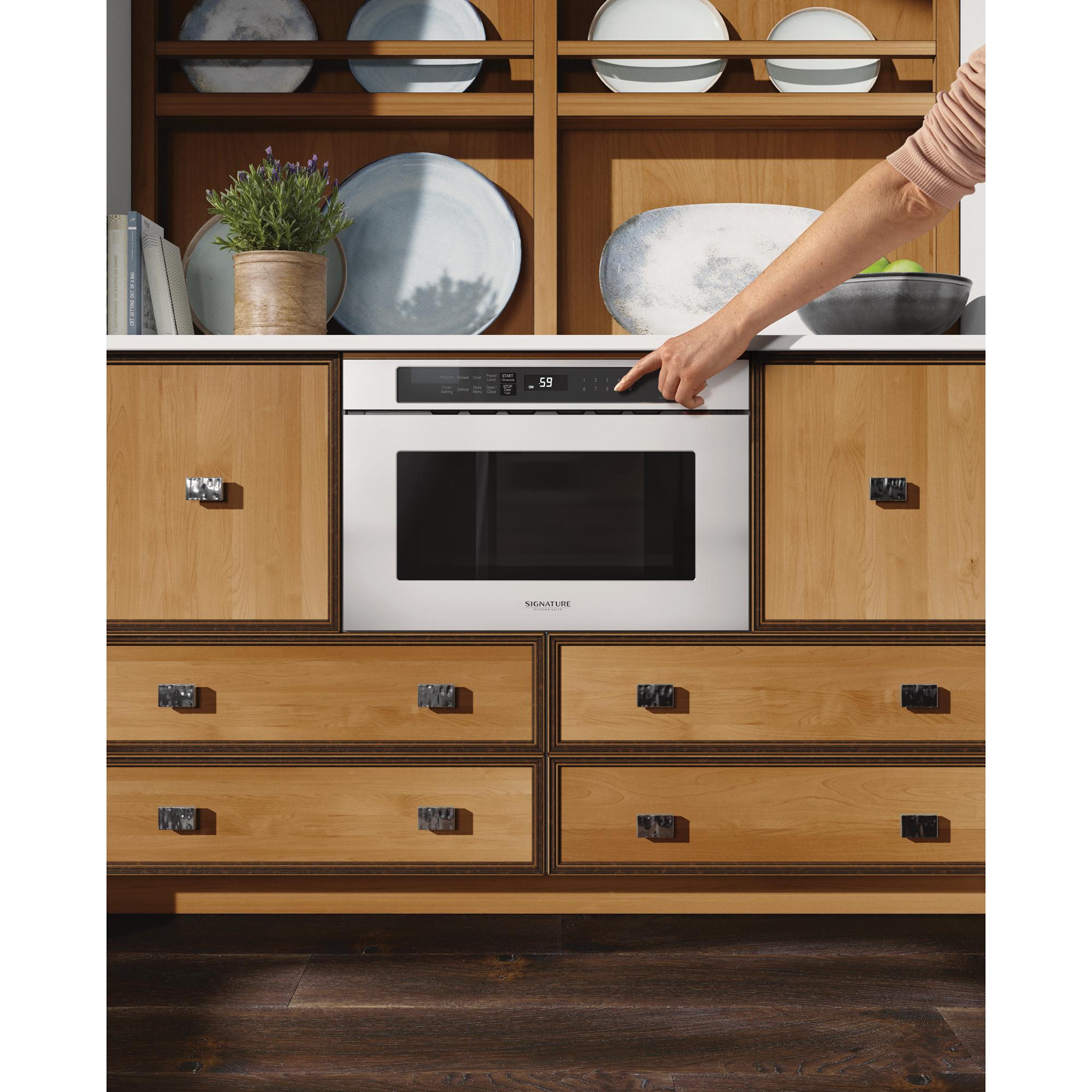 Signature Kitchen Suite 24-inch, 1.2 cu.ft. Built-in Microwave Drawer with Sensor Cooking SKSMD2401S IMAGE 8