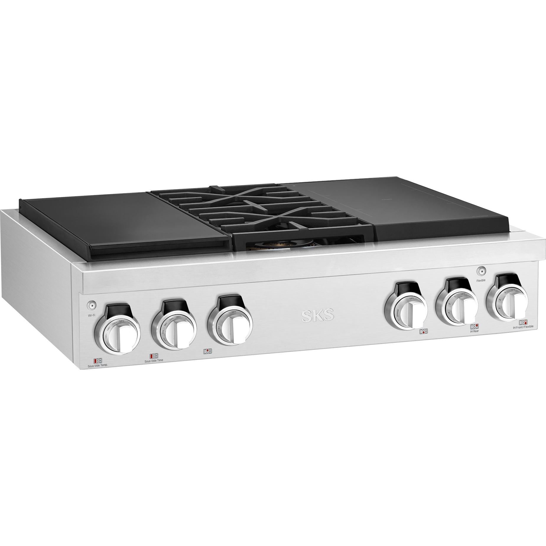 Signature Kitchen Suite 36-inch Dual Fuel Built-in Rangetop with Induction Technology SKSRT360SIS IMAGE 9