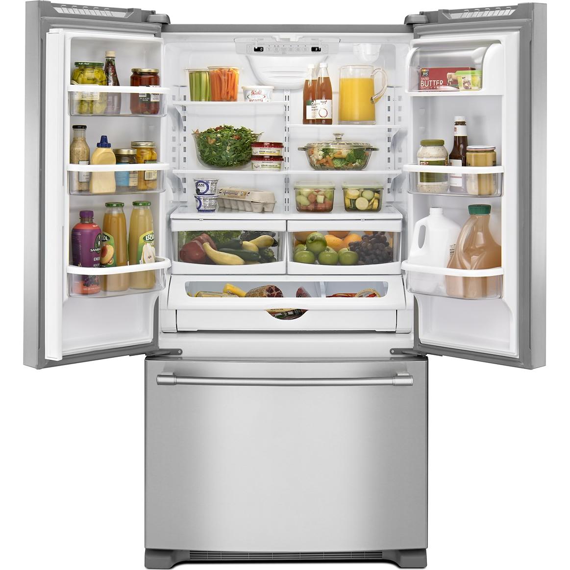 Maytag 33-inch, 22.1 cu. ft. Freestanding French 3-Door Refrigerator with Water Dispenser MRFF5033PZ IMAGE 2