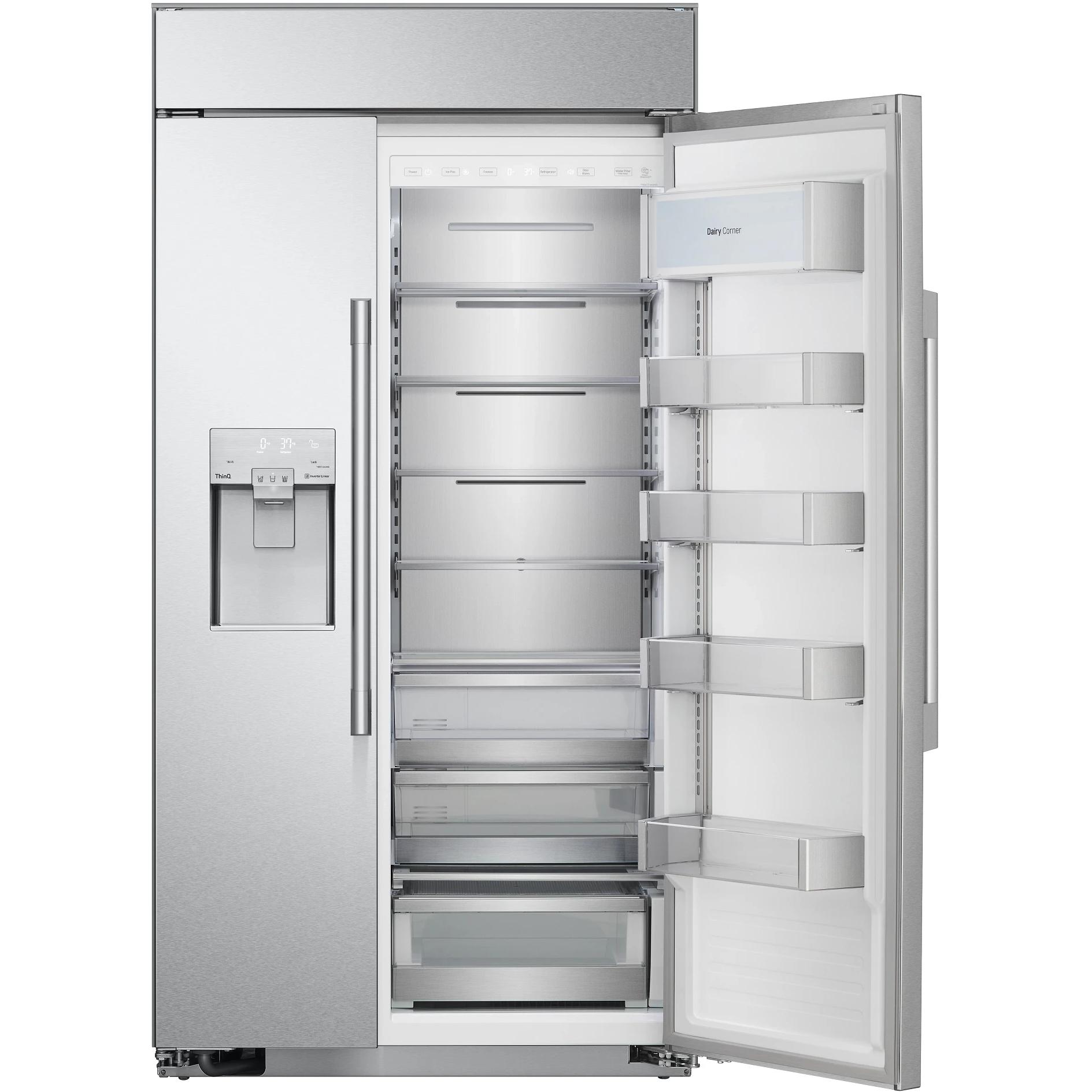 Signature Kitchen Suite 42-inch, 25.6 cu. ft. Built-in Side-by-Side Refrigerator with SpacePlus™ Ice System SKSSB4202S IMAGE 5