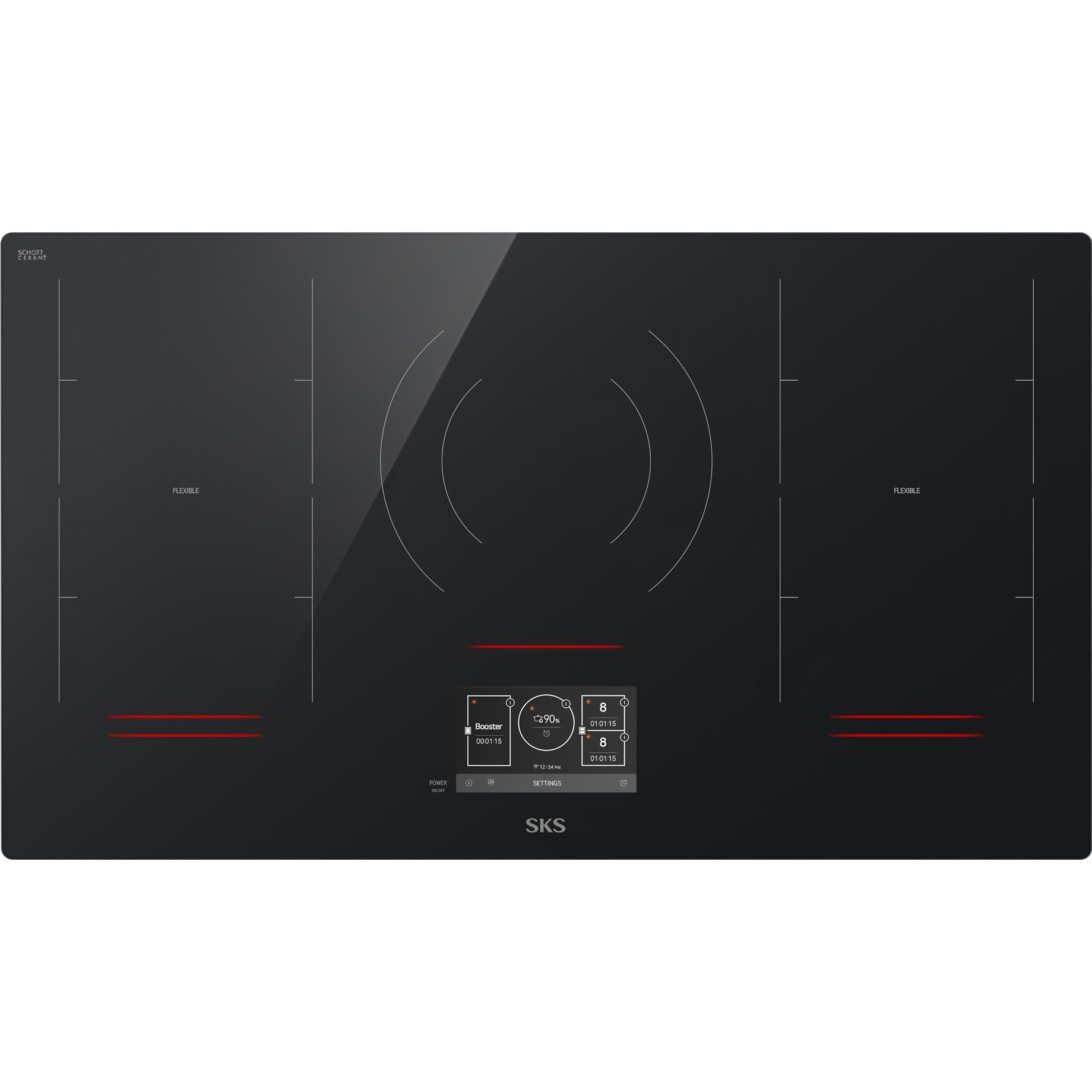 Signature Kitchen Suite 36-inch Built-in Flex Induction Cooktop with Wi-Fi SKSIT3601GE IMAGE 2