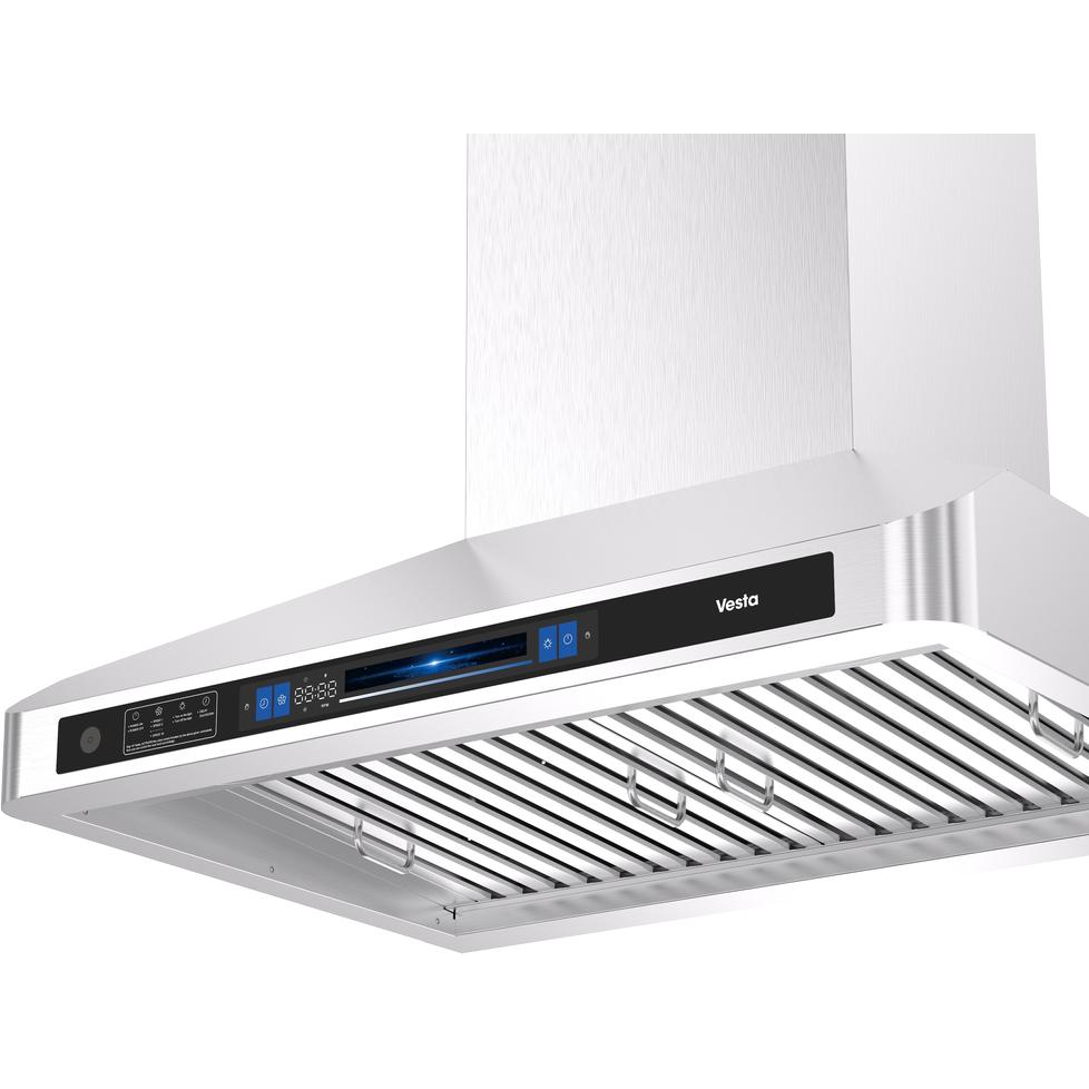 Vesta 36-inch Munich Series Wall Mount Range Hood with Voice Control DC Motor VRH-MUNICH-36SS IMAGE 3