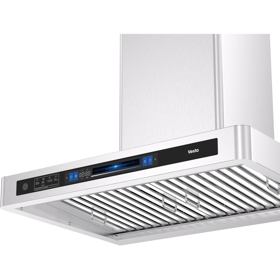 Vesta 36-inch Hamburg Series Wall Mount Range Hood with Voice Control DC Motor VRH-HAMBURG-36SS IMAGE 3