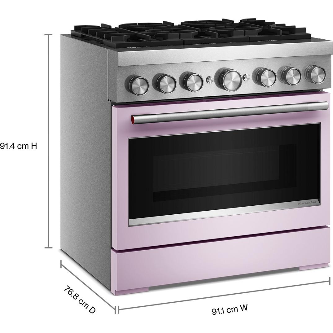 KitchenAid 36-inch, 5.1 cu. ft. Freestanding Commercial-Style Dual-Fuel Range with Even-Heat™ True Convection KFDS936SWF IMAGE 10