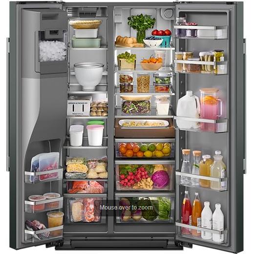 KitchenAid 36-inch, 20.8 cu. ft. Counter-Depth, Side-by-Side Refrigerator with Ice and Water Dispenser KRSC536RBE IMAGE 2