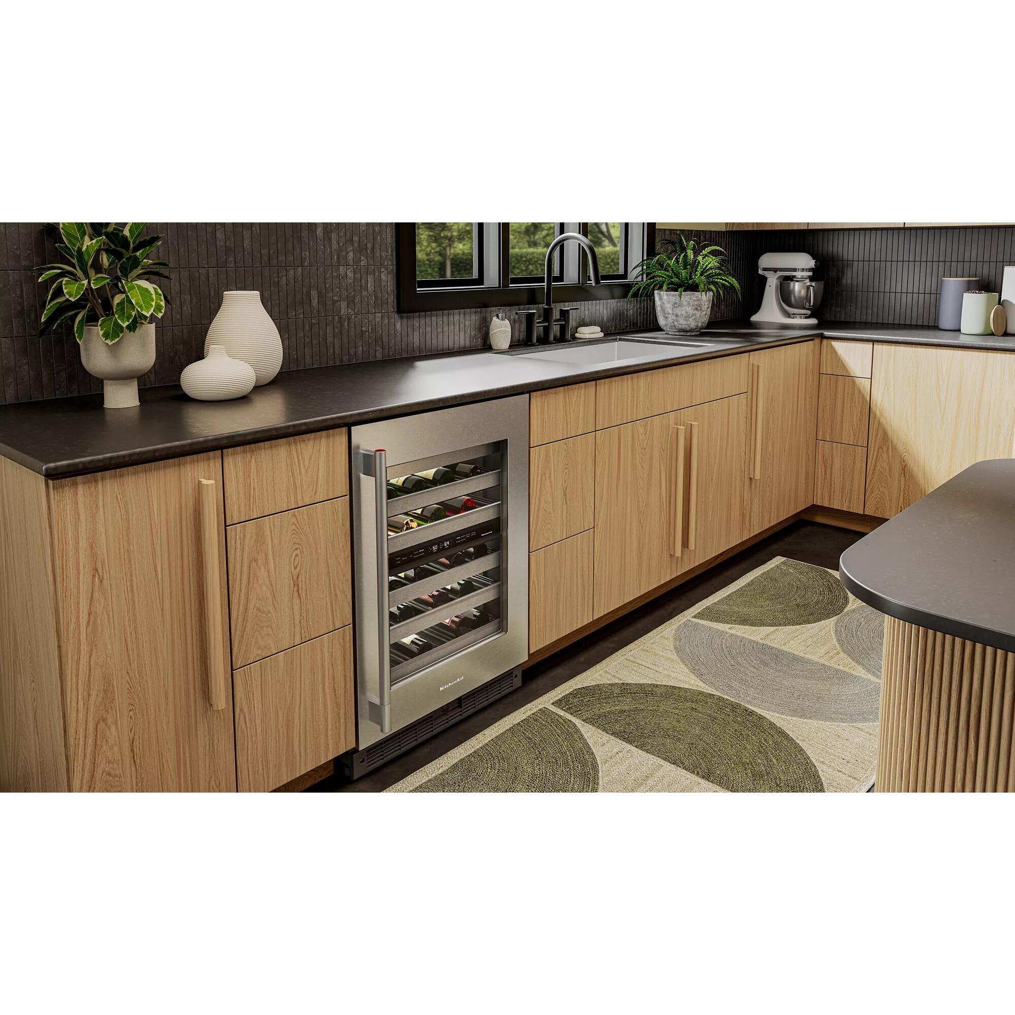 KitchenAid 46-Bottle Undercounter Wine Cellar with Full-Extension Metal-Front Racks KUWR324SSB IMAGE 8