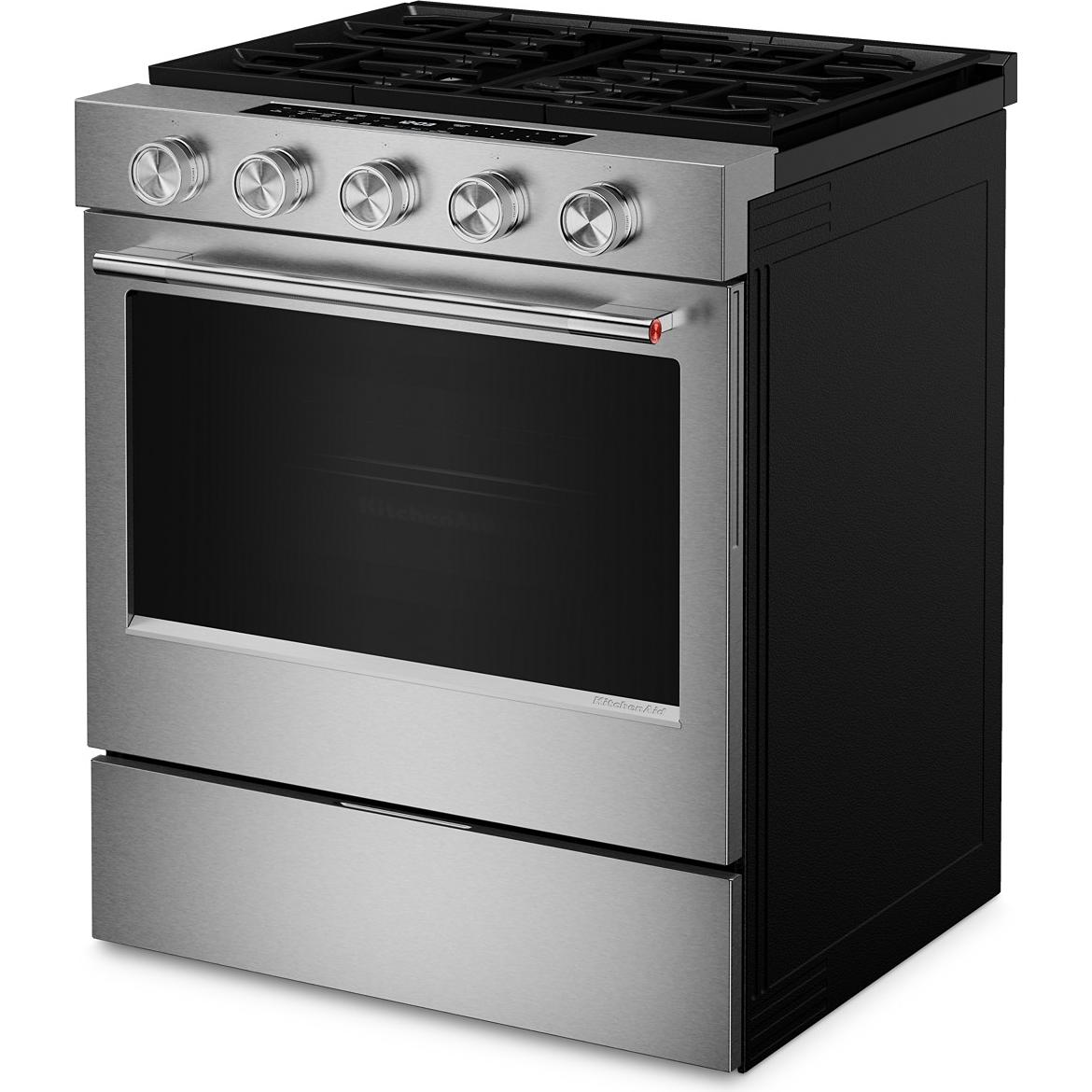 KitchenAid 30-inch Smart Slide-in Gas Range with Convection Cooking Modes and 2-in-1 Burner KSGS530SPS IMAGE 12