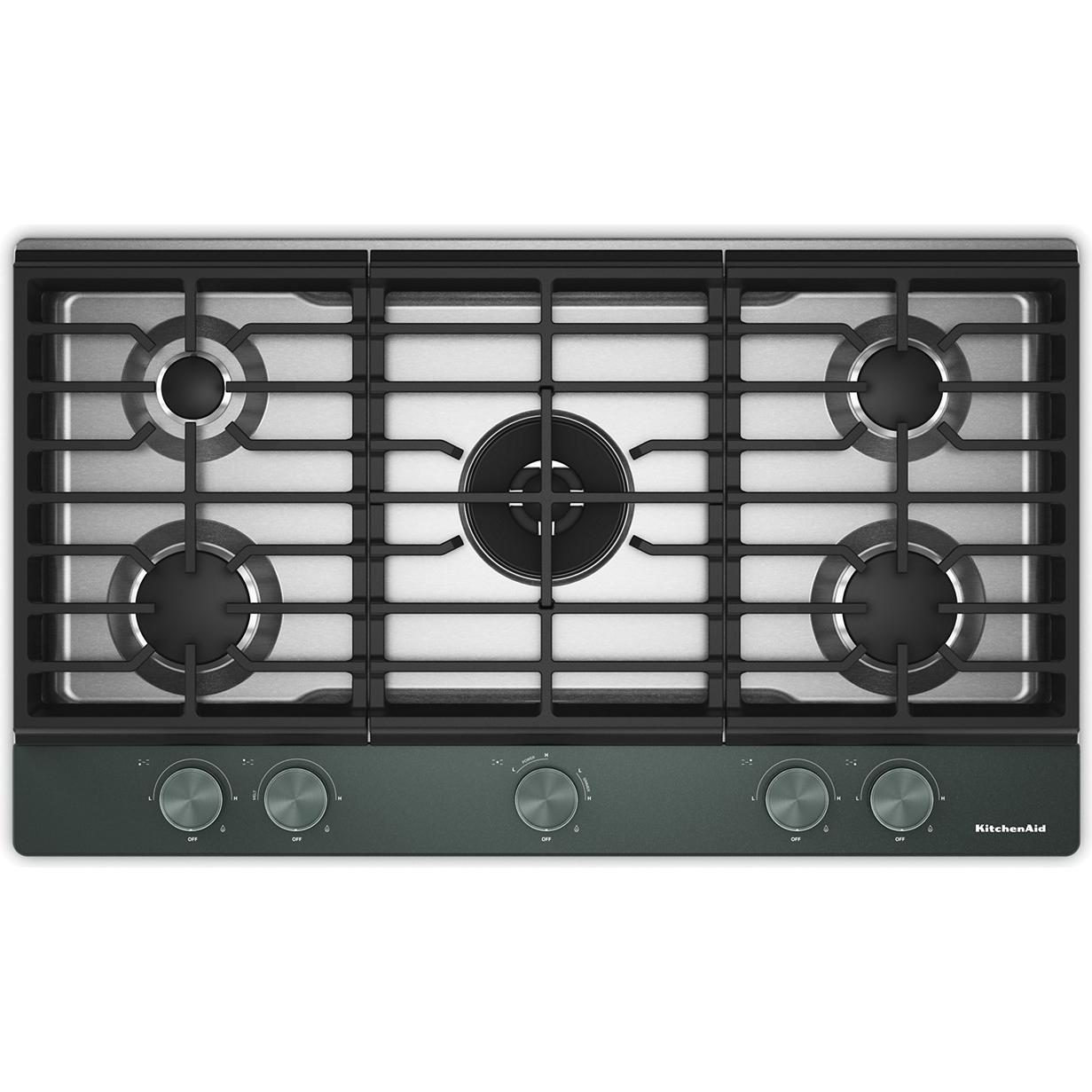 KitchenAid 36-inch Built-in Gas Cooktop with 5 Burners KCGK536SJP IMAGE 1