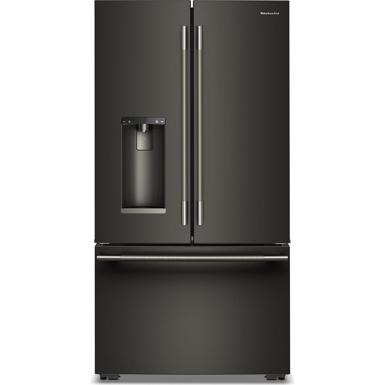 KitchenAid 36-inch, 23.1 cu. ft. Counter-Depth French 3-Door Refrigerator with External Water and Ice Dispensing System KRFC536SBE IMAGE 1