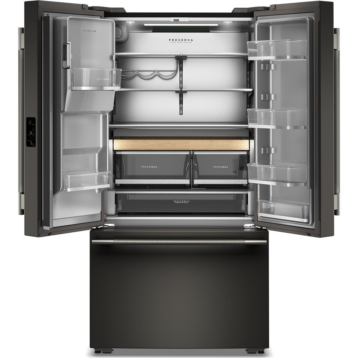 KitchenAid 36-inch, 23.1 cu. ft. Counter-Depth French 3-Door Refrigerator with External Water and Ice Dispensing System KRFC536SBE IMAGE 2