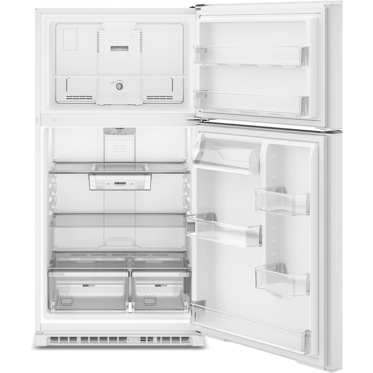 Whirlpool 32.8-inch, 21.3 cu. ft. Freestanding Top Freezer Refrigerator with Flexi-slide™ Deli Drawer WRTX7421TW IMAGE 2