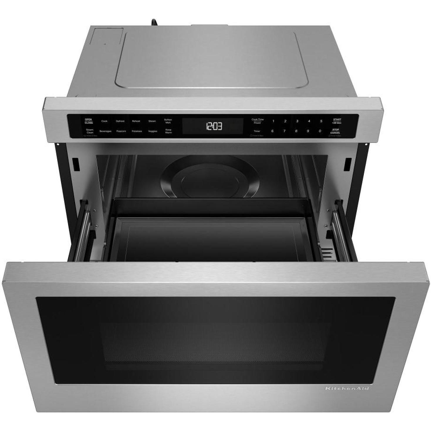 KitchenAid 24-inch, 1.2 cu. ft. Under-Counter Microwave Oven Drawer with Steam Cooking KMBD524TPS IMAGE 2