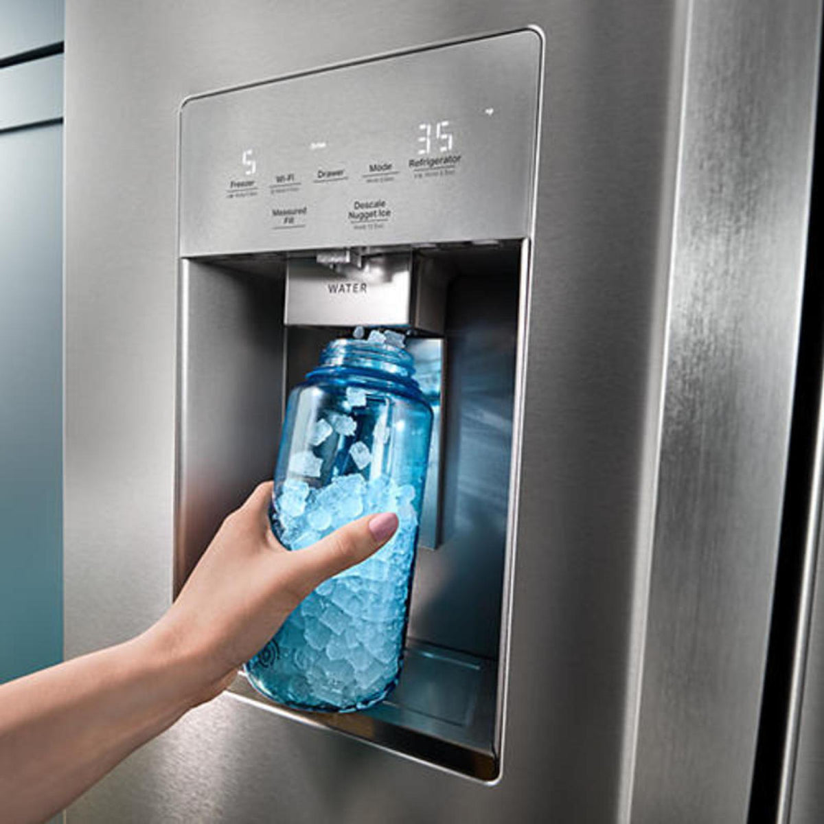 Whirlpool 36-inch, 23.4 cu. ft. Counter-Depth Freestanding French 3-Door Refrigerator with Nugget Ice WRFC7436TZ IMAGE 8