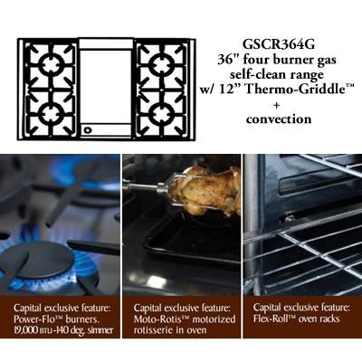  Capital 36-inch Freestanding Gas Range GSCR364G-N IMAGE 2