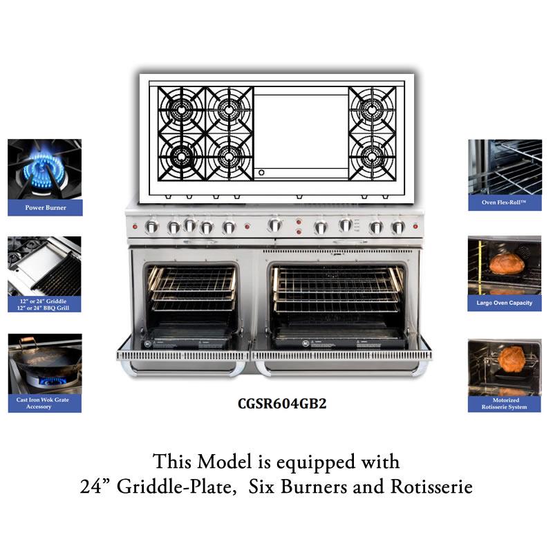  Capital 60-inch Freestanding Gas Range CGSR604GG2-N IMAGE 2