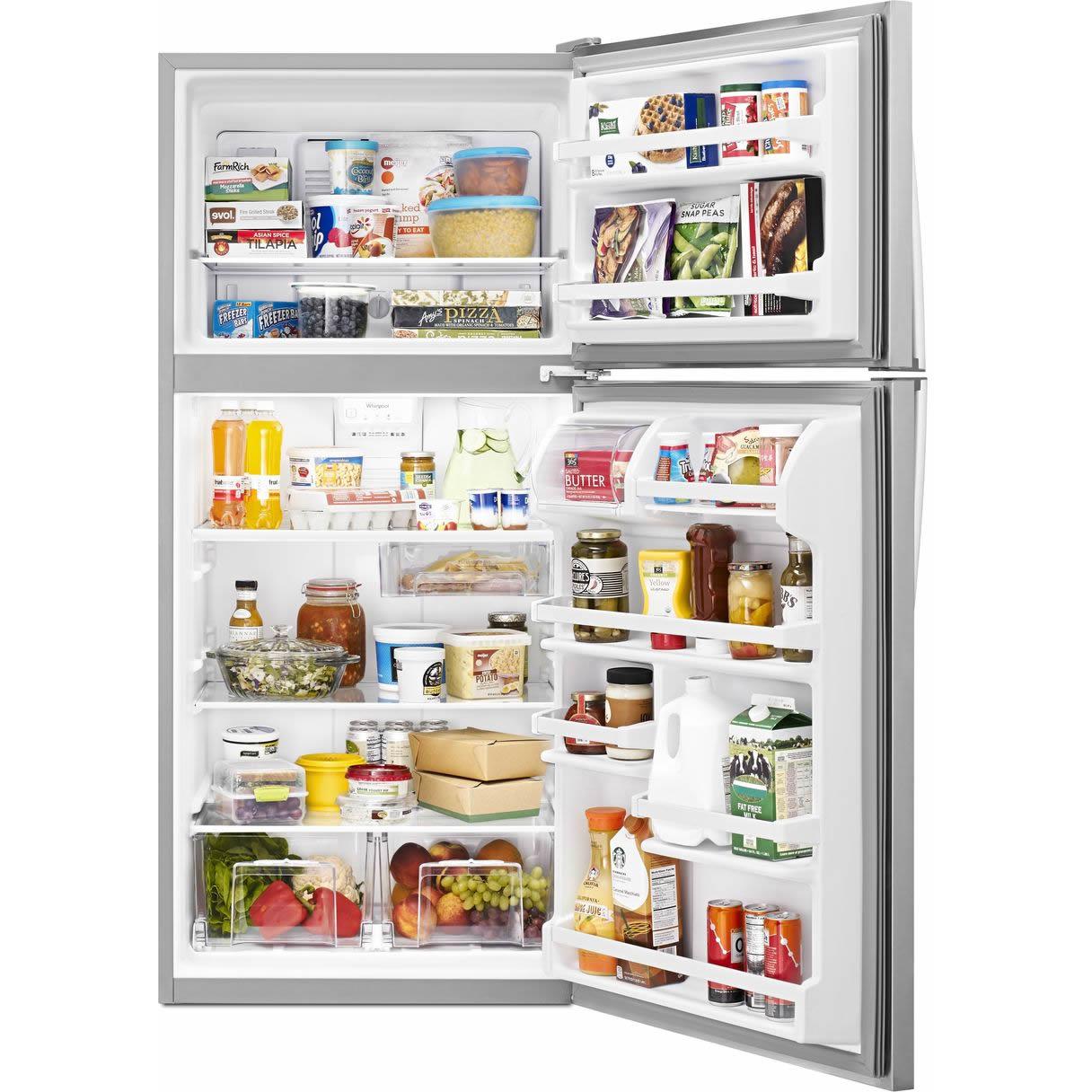  Whirlpool 30-inch, 18.2 cu.ft. Freestanding Top Freezer Refrigerator with Flexi-Slide™ Bin WRT318FZDM IMAGE 8