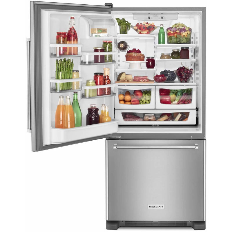  KitchenAid 30-inch, 18.7 cu. ft. Bottom Freezer Refrigerator KRBL109ESS IMAGE 3