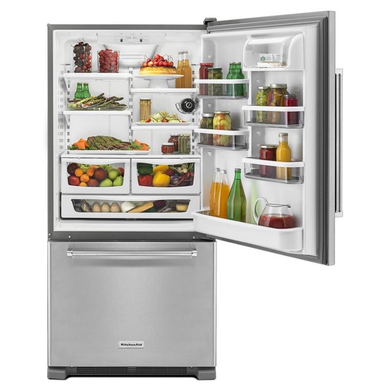  KitchenAid 33-inch, 22.1 cu. ft. Bottom Freezer Refrigerator KRBR102ESS IMAGE 3