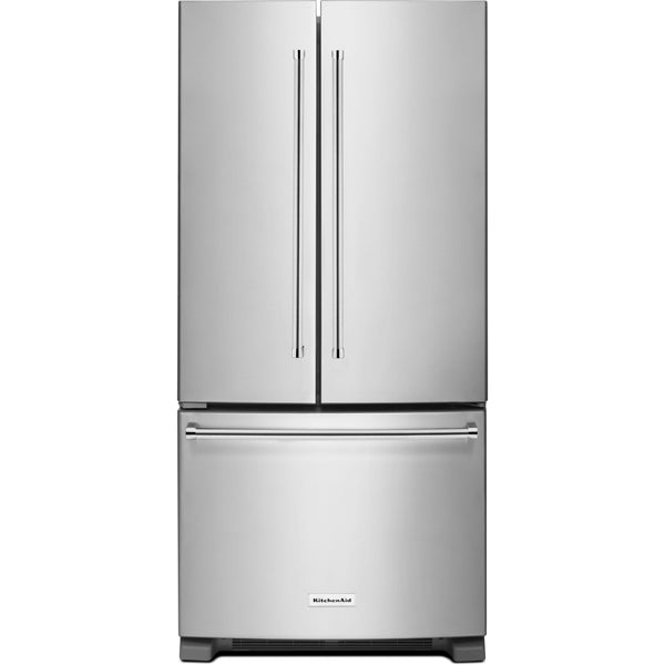  KitchenAid 33-inch, 22 cu. ft. Freestanding French 3-Door Refrigerator with Internal Water Dispenser KRFF302ESS IMAGE 1