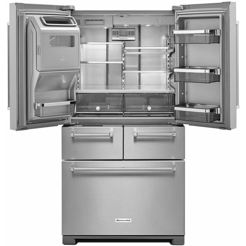  KitchenAid 36-inch, 25.8 cu. ft. French 5-Door Refrigerator with Ice and Water KRMF706ESS IMAGE 2