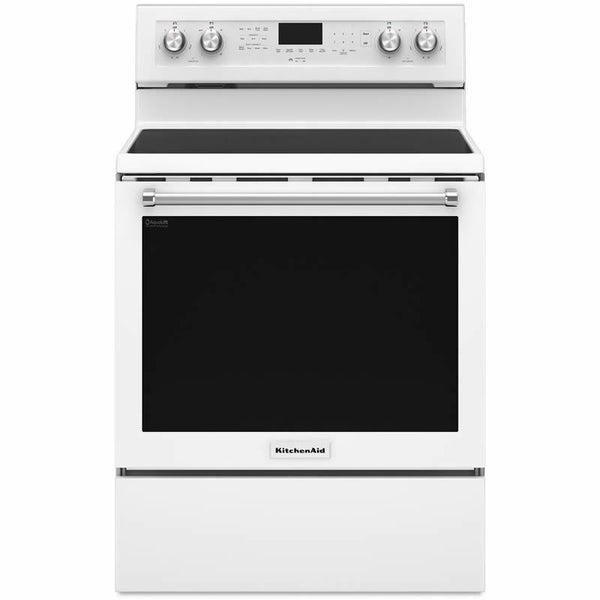  KitchenAid 30-inch Freestanding Electric Range YKFEG500EWH IMAGE 1