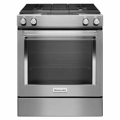  KitchenAid 30-inch Slide-In Dual-Fuel Range KSDG950ESS IMAGE 1