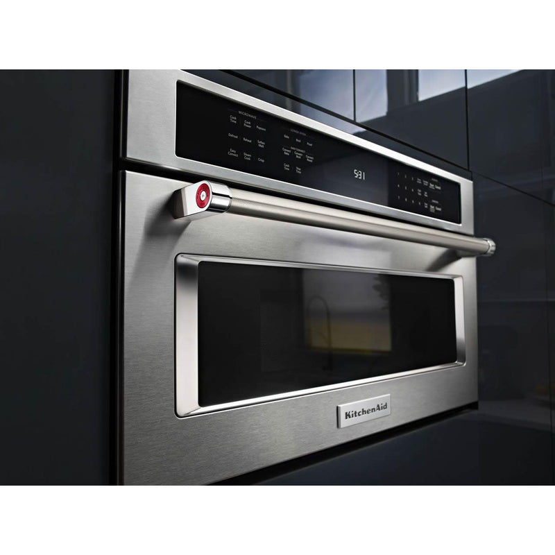  KitchenAid 30-inch, 1.4 cu. ft. Built-In Microwave Oven with Convection KMBP100ESS IMAGE 2