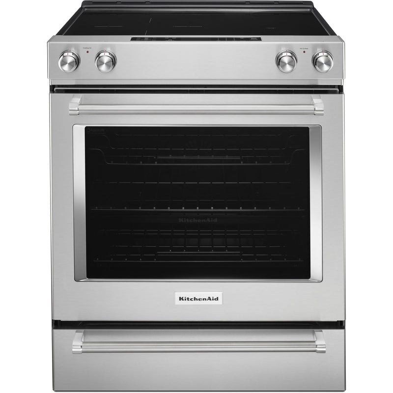  KitchenAid 30-inch Slide-In Electric Range with Even-Heat™ True Convection YKSEG700ESS IMAGE 1