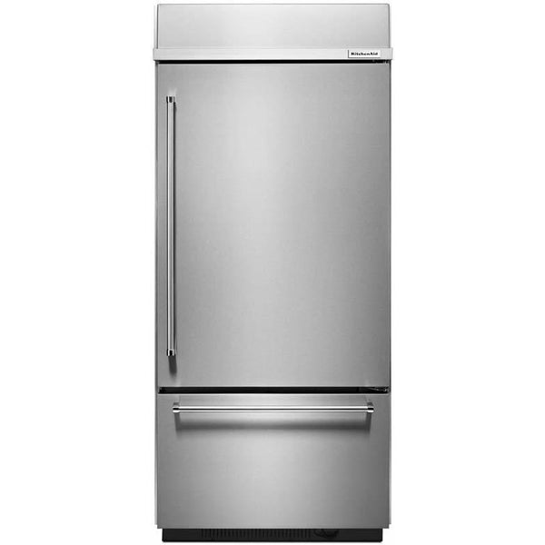  KitchenAid 36-inch, 20.9 cu.ft. Built-in Bottom Freezer Refrigerator with Internal Ice Maker KBBR306ESS IMAGE 1