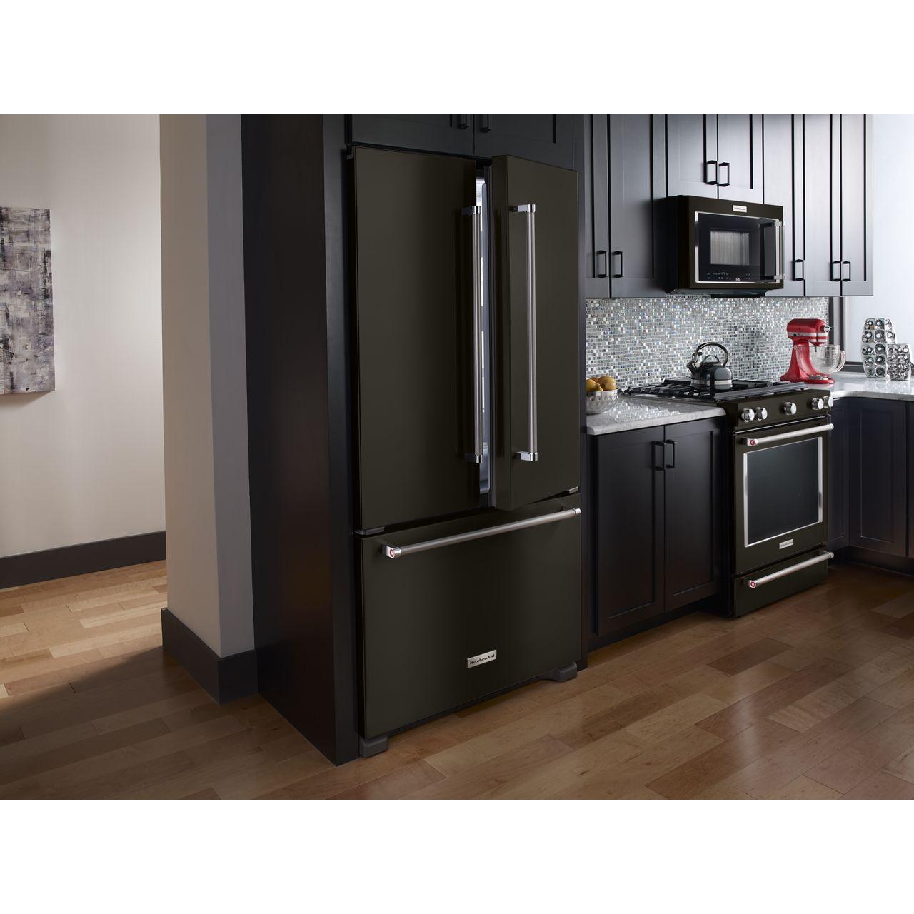  KitchenAid 36-inch, 22 cu.ft. Counter-Depth French 3-Door Refrigerator with Interior Water Dispenser KRFC302EBS IMAGE 2