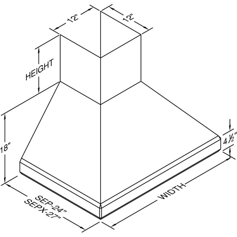  Vent-A-Hood 42-inch Wall Mount Range Hood SEPXH18-242SS IMAGE 2