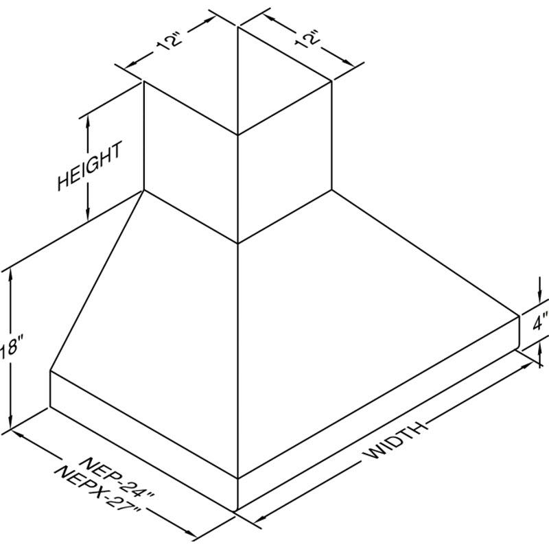  Vent-A-Hood 36-inch Wall Mount Range Hood NEPXH18-236SS IMAGE 2