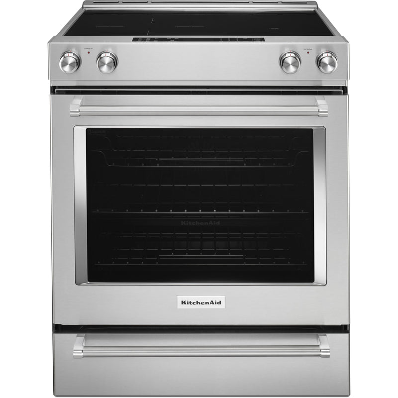  KitchenAid 30-inch Slide-In Electric Range YKSEB900ESS IMAGE 1