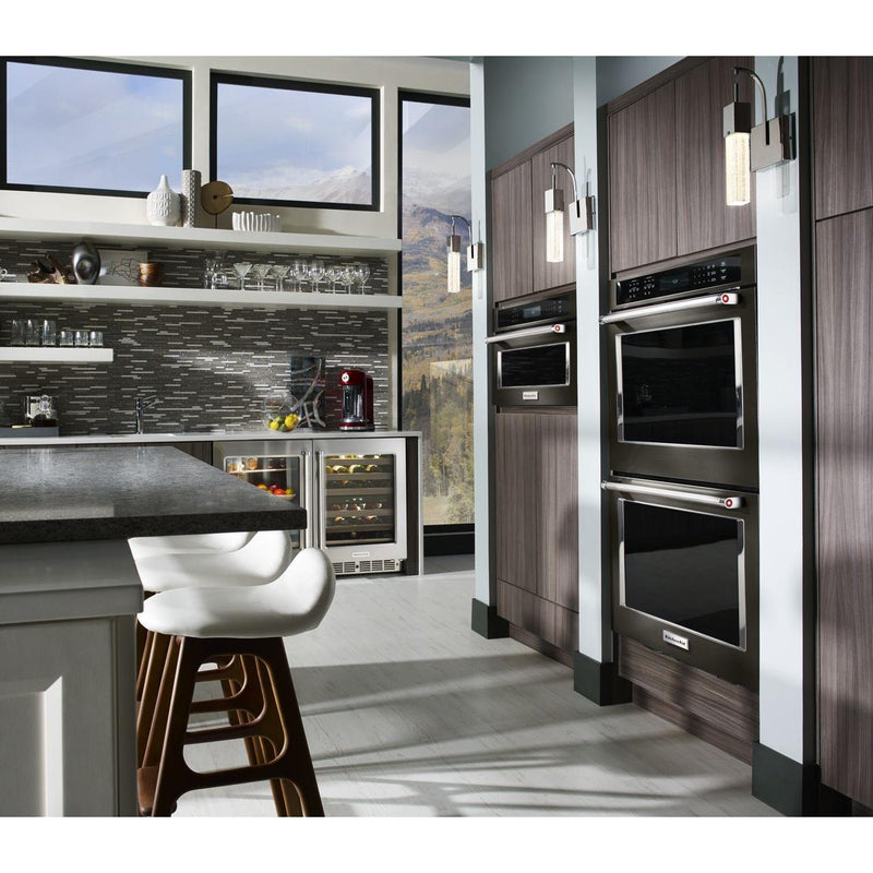  KitchenAid 30-inch, 1.4 cu. ft. Built-in Microwave Oven with Convection KMBP100EBS IMAGE 3