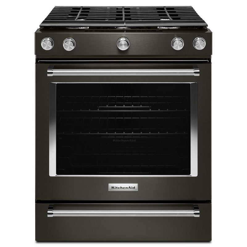  KitchenAid 30-inch Slide-In Gas Range KSGG700EBS IMAGE 1