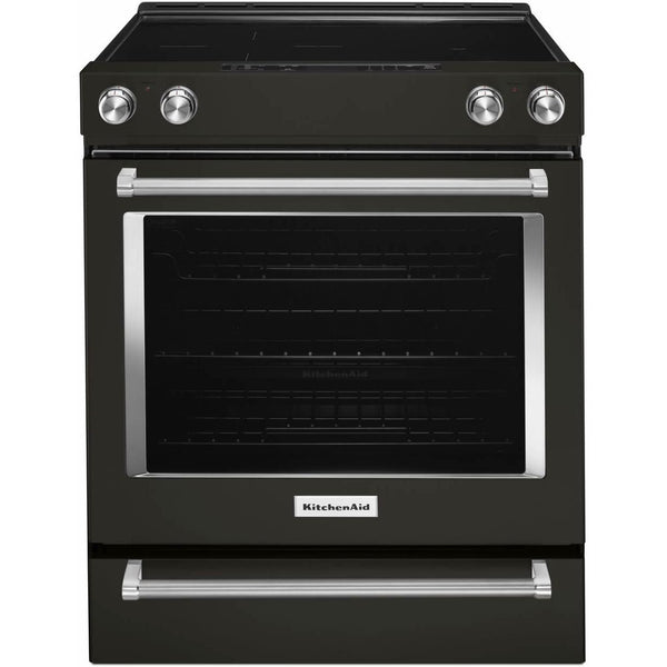  KitchenAid 30-inch Slide-In Electric Range with Even-Heat™ True Convection YKSEG700EBS IMAGE 1