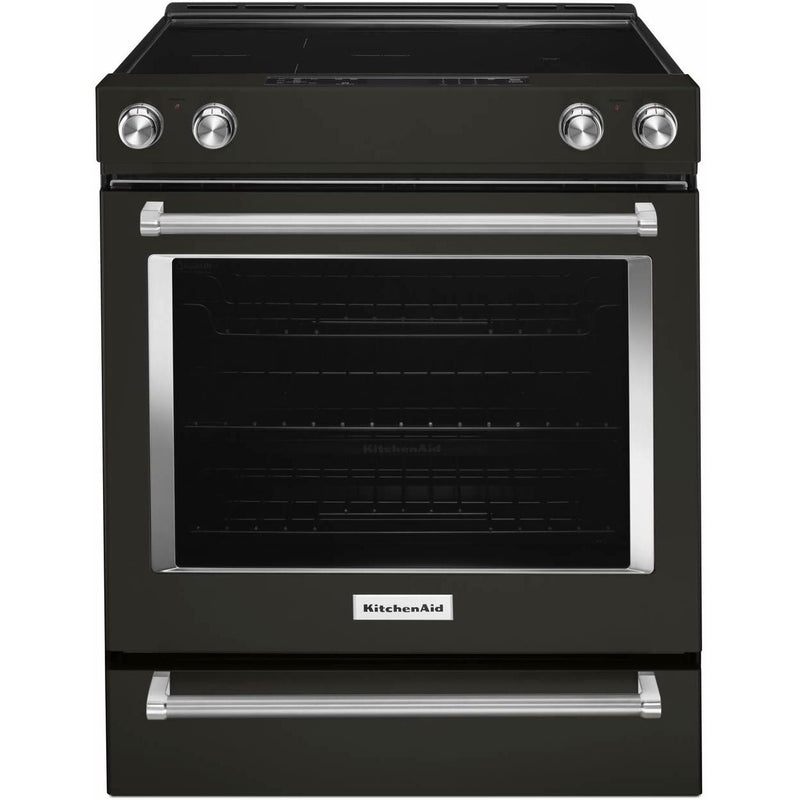  KitchenAid 30-inch Slide-In Electric Range with Even-Heat™ True Convection YKSEG700EBS IMAGE 1