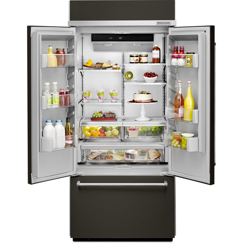  KitchenAid 36-inch, 20.8 cu.ft. Built-in French 3-Door Refrigerator with Internal Ice Maker KBFN506EBS IMAGE 2